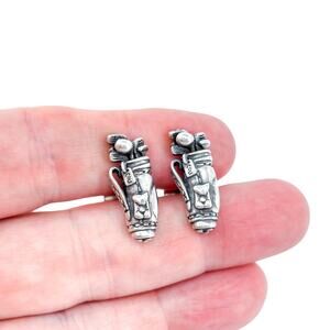 Vintage KENNETH COLE Golf Bag Cufflinks – Silver Plated - Gift For Men